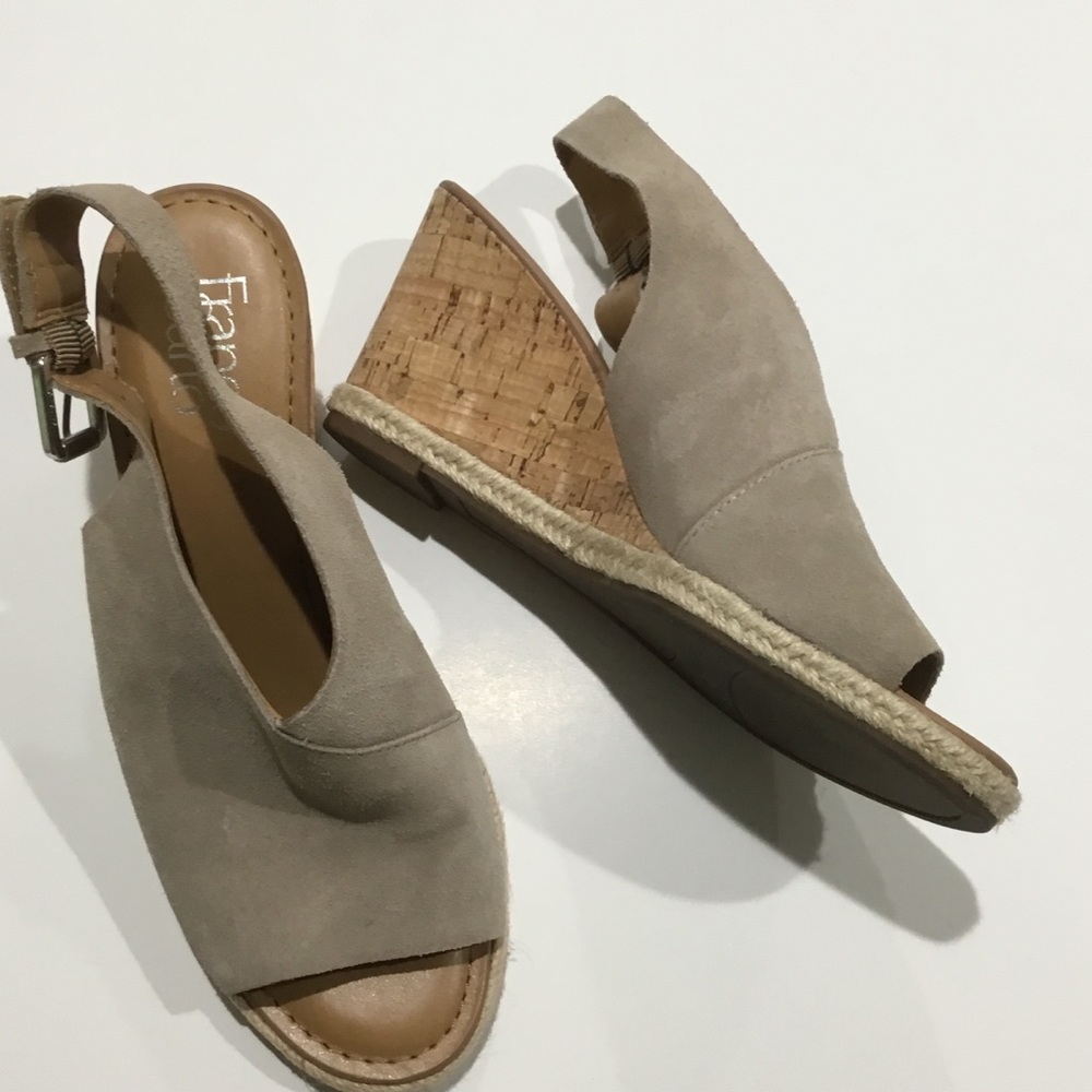 ✅SOLD✅FRANCO SARTO tan leather wedge sandal 7.5